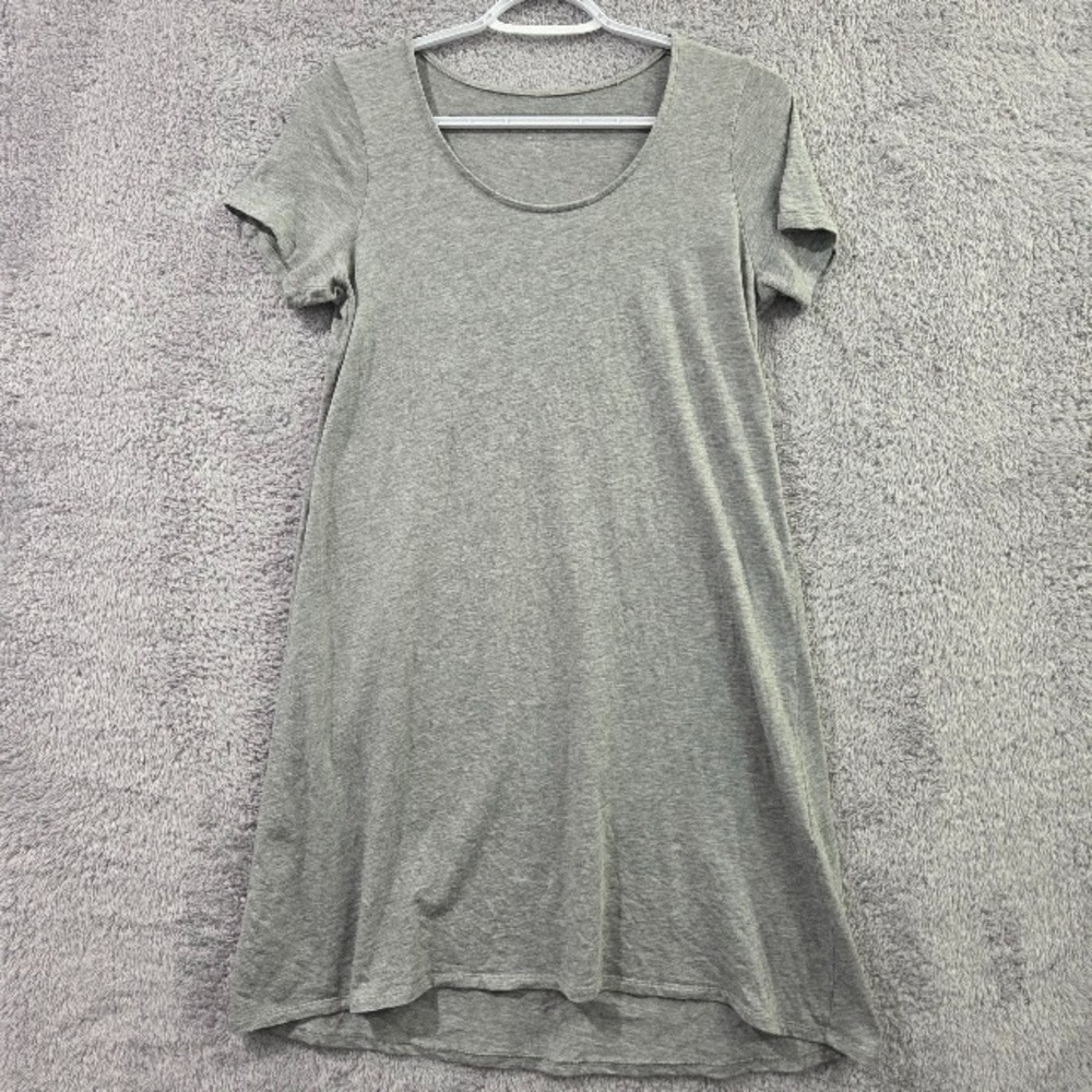 Pure Jill Gray A-Line Elliptical Dress XS Petite Cotton Modal‎ Blend Knee Length